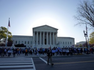 The Supreme Court during the health care hearings